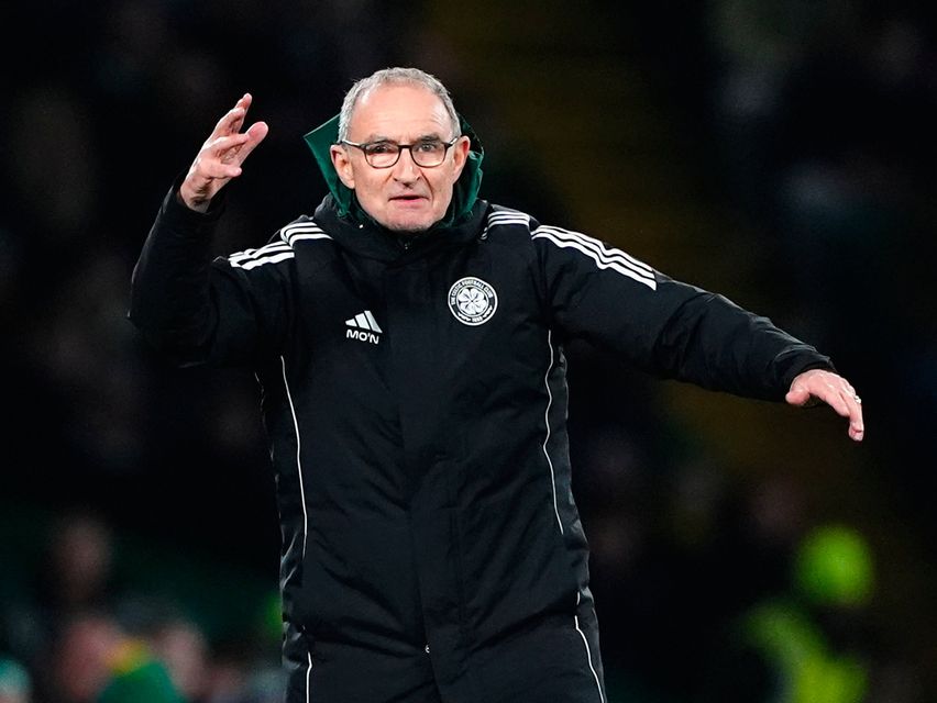 Celtic interim manager Martin O'Neill reacts on the touchline